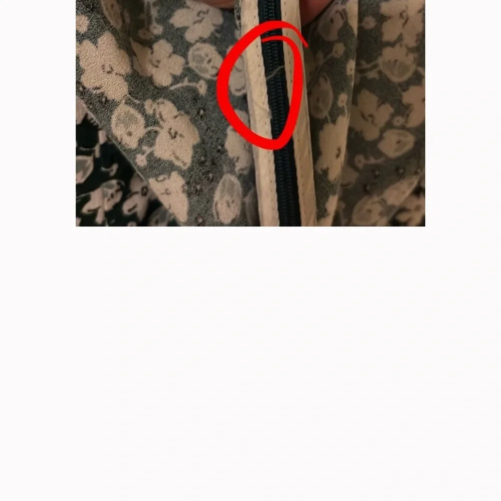 Reformation Forest Green Mini Dress with Cream Floral Print - Picture 6 of 6